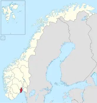 Vestfold na mapě Norska