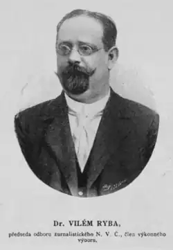 Vilém Ryba jako předseda žurnalistického odboru Národopisné výstavy českoslovanské v Praze 1895. Foto Jan Vilím, z archivu ÚČL AV ČR.