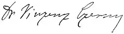 Vincenz Czerny – podpis