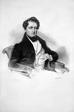 Vincenc Karel z Auerspergu, litografie z roku 1835
