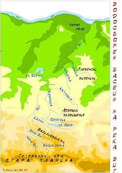 Mapa povodí řeky