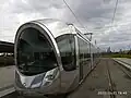 Tramvaj v Lyonu s betonovým podložím
