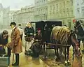Vojtěch Bartoněk – scéna z pražské ulice (kol.1908)