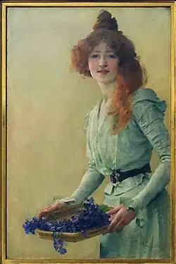 Vojtěch Hynais, Žena s fialkami (1900)