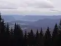 Výhled od chaty na Rožňavskou kotlinu (též Silickou a Plešiveckou planinu)
