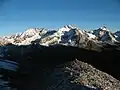 Zleva Vordere Ölgrubenspitze (3452 m), Bliggspitze (3453 m), Eiskastenspitze (3371 m)