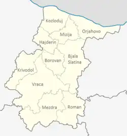 Obština Mezdra na mapě