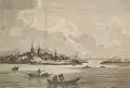 Pohled na Ochotsk od moře - konec 18. století