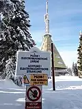 Vysílač Černá hora v únoru 2018