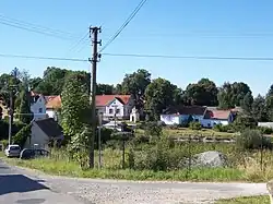 Střed Kozolup s rybníkem a návsí