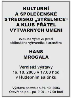 Výstava k 90.výročí narození Hanse Mrogaly