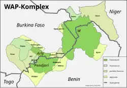 mapa areálu WAP