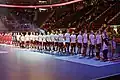 Lotyšský tým na Mistrovství světa 2022 před zápasem proti Česku
