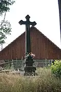 Wayside cross near house no 26 in Přeckov, Třebíč District.JPG