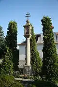 Wayside shrines in cemetery of Domov svaté Anežky in Velký Újezd, Kojatice, Třebíč District.JPG