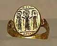 Byzantský svatební prsten (Louvre, 7. stol.)