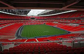 Wembley Stadium, který bude hostit finálový zápas.