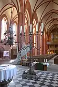 Pětiramenný svícen v kostele sv. Jana ve Werbenu