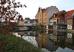 Čtvrť Brückenhausen a řeka Werra