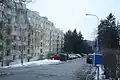 Západní pohled na dolní část ulice Spojenců