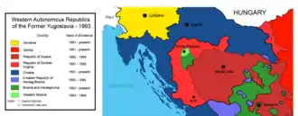 Západní Bosna je světle zelený kanton uprostřed