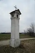 White wayside shrines in Želetava, Třebíč District.JPG