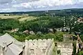 Pohled z Bolkówa ke hradu Świny
