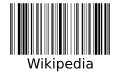Čárový kód s textem "Wikipedia"
