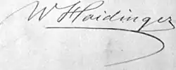 Wilhelm Karl von Haidinger – podpis