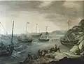 Rybí trh na skalnatém pobřeží