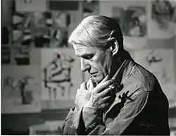 Malíř ve svém ateliéru v roce 1961