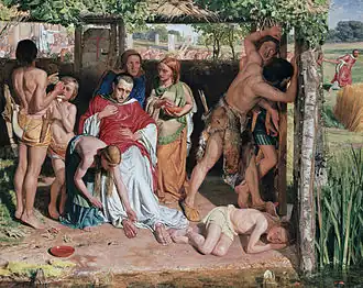 Konvertovaná rodina ukrývá křesťanského misionáře pronásledovaného druidy (1850)