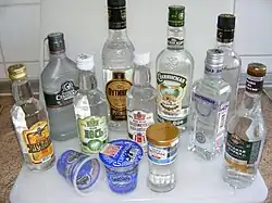 Různé ruské vodky