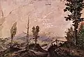 Předalpská krajina, akvarel, 1532