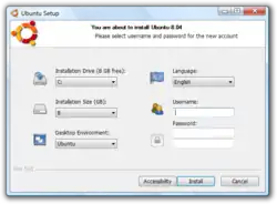 Wubi instalující Ubuntu 8.04