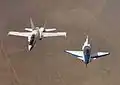 X-31 při letu s doprovodným letounem McDonnell Douglas F/A-18 Hornet