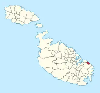Xgħajra na mapě