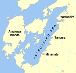 Mapa Jacuširského moře a okolí