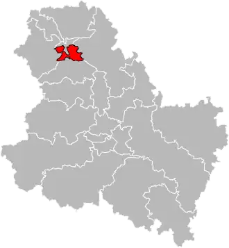 Kanton na mapě departementu Yonne