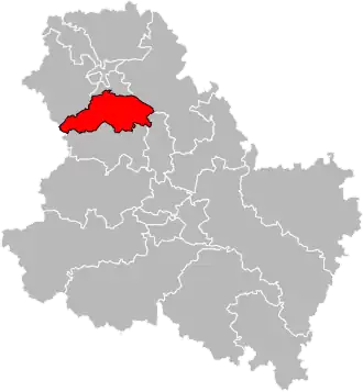 Kanton na mapě departementu Yonne