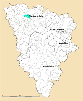 Kanton na mapě departementu Yvelines