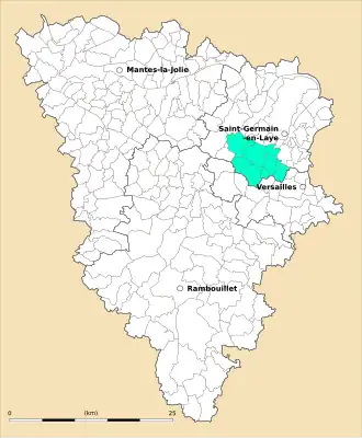 Kanton na mapě departementu Yvelines