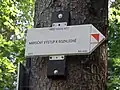 Odbočka na přímou cestu k rozhledně