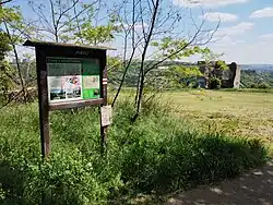 Červená turistická trasa vedoucí ke zřícenině