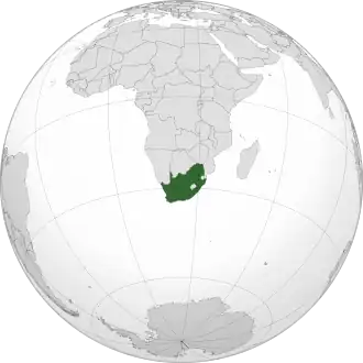 Poloha Jižní Afriky