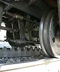 Detail záběru kola pro Riggenbachovu ozubnici do Abtova hřebenu