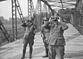 Polské jednotky na tehdejším Palackého mostě během polské okupace Těšínska (1939)