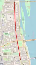 Ulice zvýrazněna na mapě