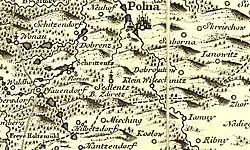 Mapa Ždírce z roku 1720 od J. Ch. Müllera