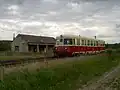 Historický motorový vůz M 240.0113 v zastávce Želetice (2005)
